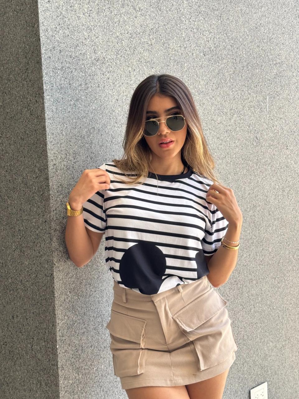 CAMISETA OVERSIZE RAYAS DE MICKEY MOUSE