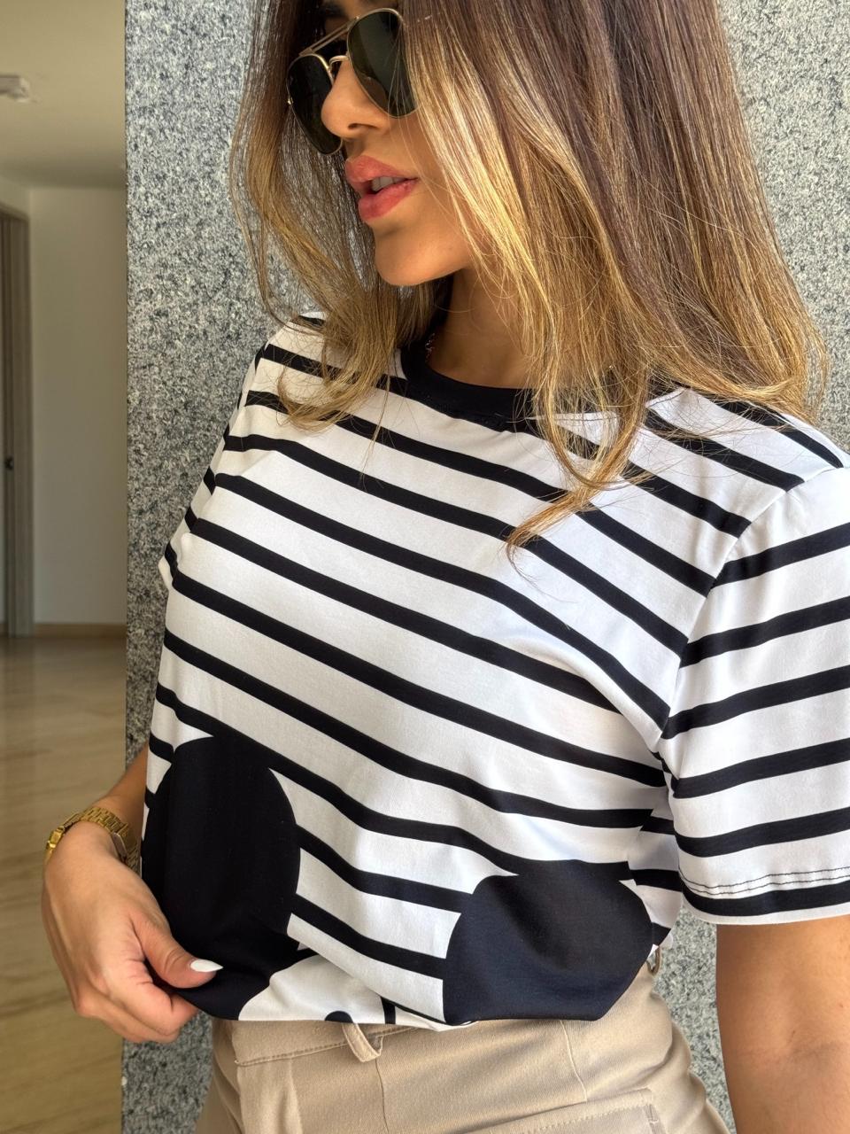 CAMISETA OVERSIZE RAYAS DE MICKEY MOUSE