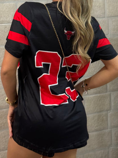 CAMISETA OVERSIZE TIPO AMERICANO RAYAS