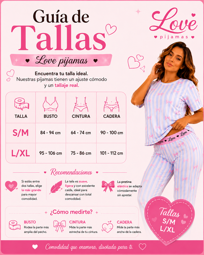 Pijama Love – Pantalón Largo | Tela Suave Premium