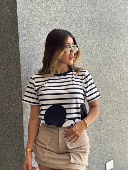 CAMISETA OVERSIZE RAYAS DE MICKEY MOUSE