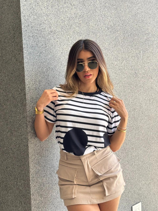 CAMISETA OVERSIZE RAYAS DE MICKEY MOUSE