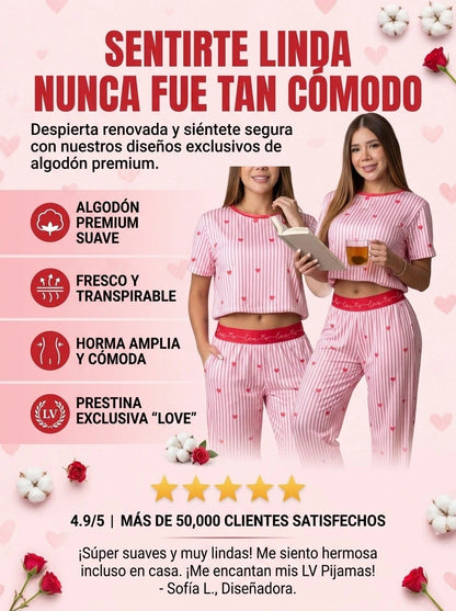 Pijama Love Mujer – Pantalón Largo | Tela Suave Premium