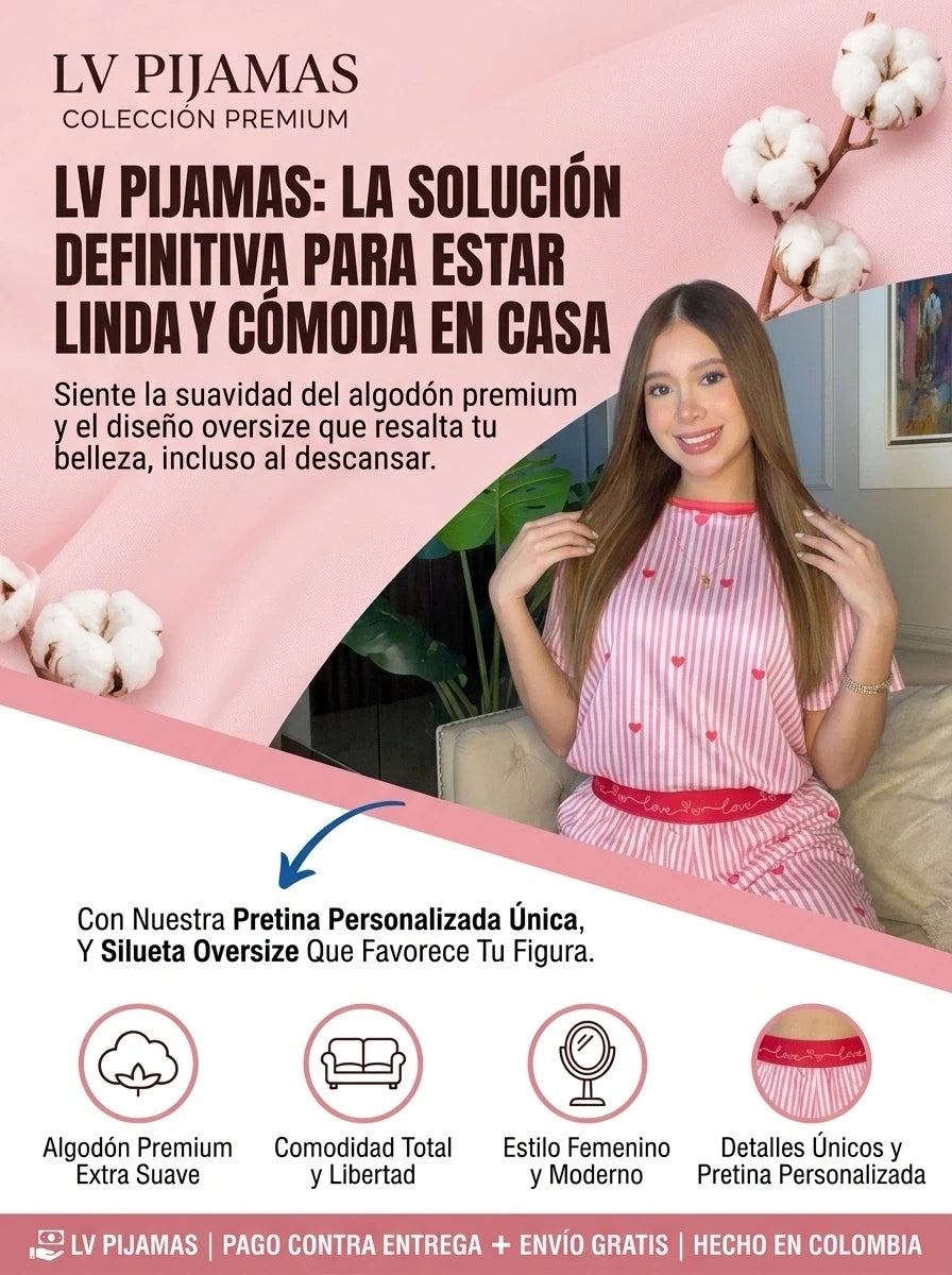 Pijama Love – Pantalón Largo | Tela Suave Premium